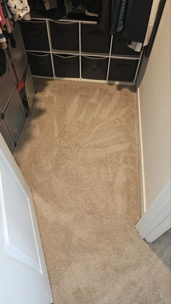 After cleaning, same spot: Bedroom, closet corner