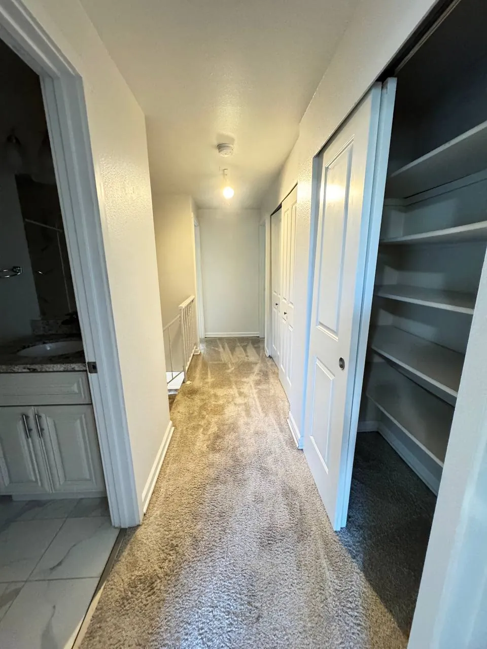 After cleaning, same spot: Upstairs hallway