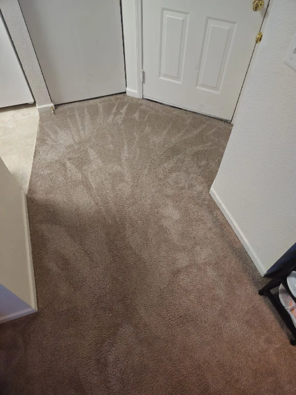 After cleaning, same spot: Hallway, traffic lane