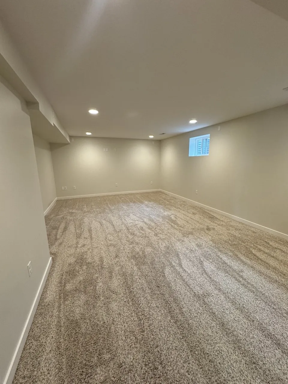After cleaning, same spot: Basement family room