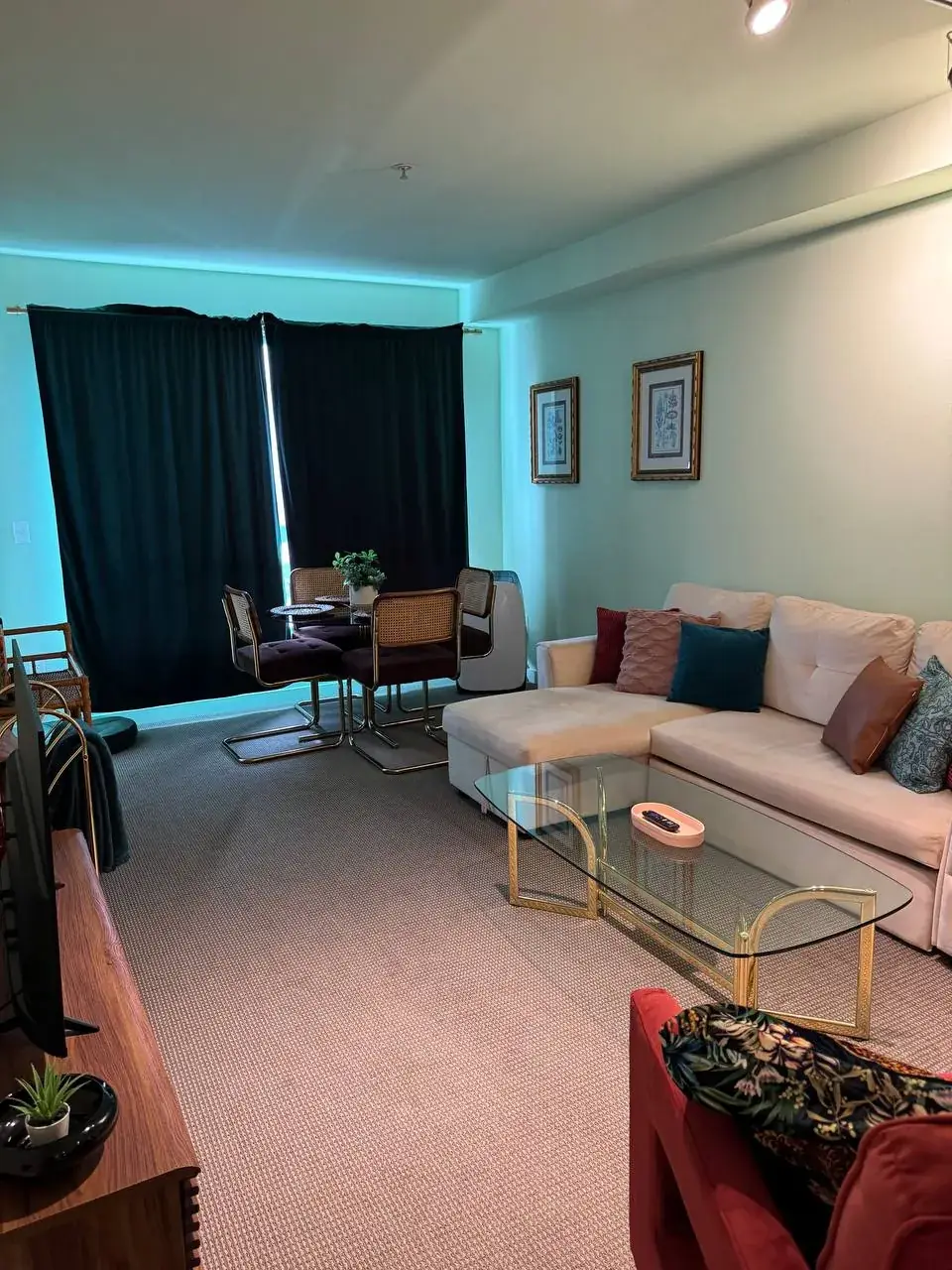 After cleaning, same spot: Living room