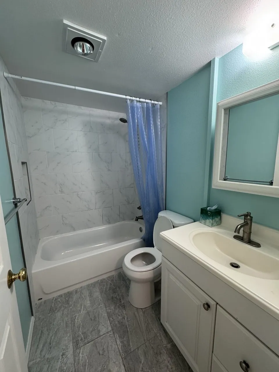 After cleaning, same spot: Bathroom