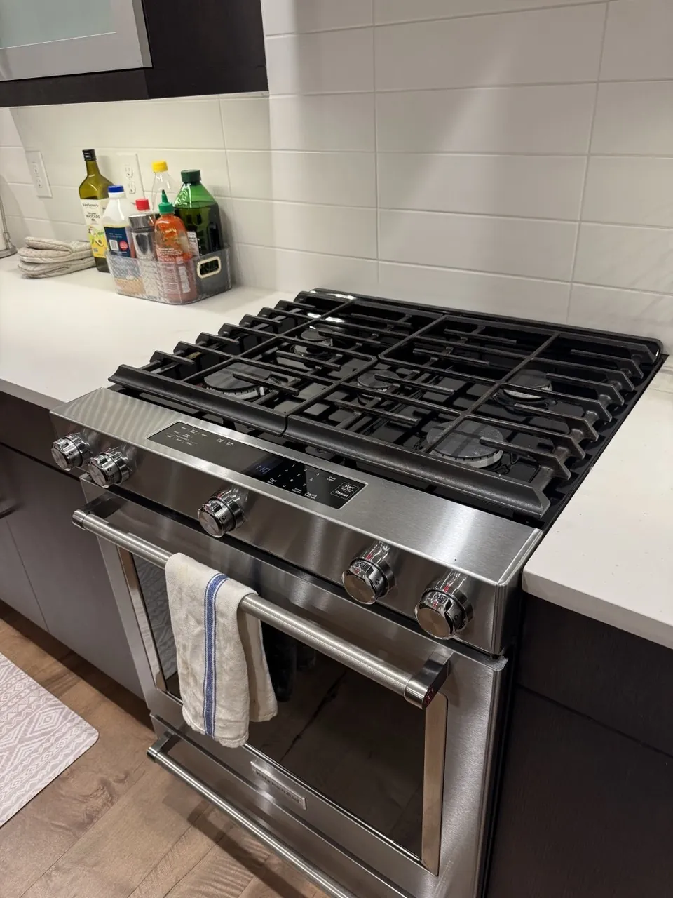After cleaning, same spot: Gas range