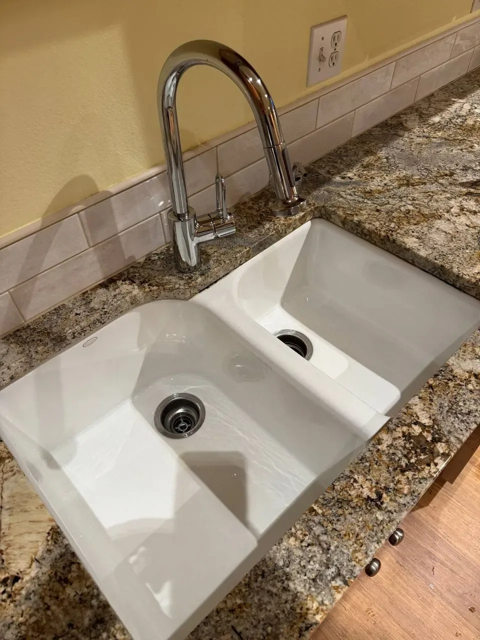 After cleaning, same spot: Kitchen sink