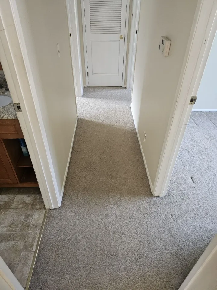 Before: vacant rental hallway carpet