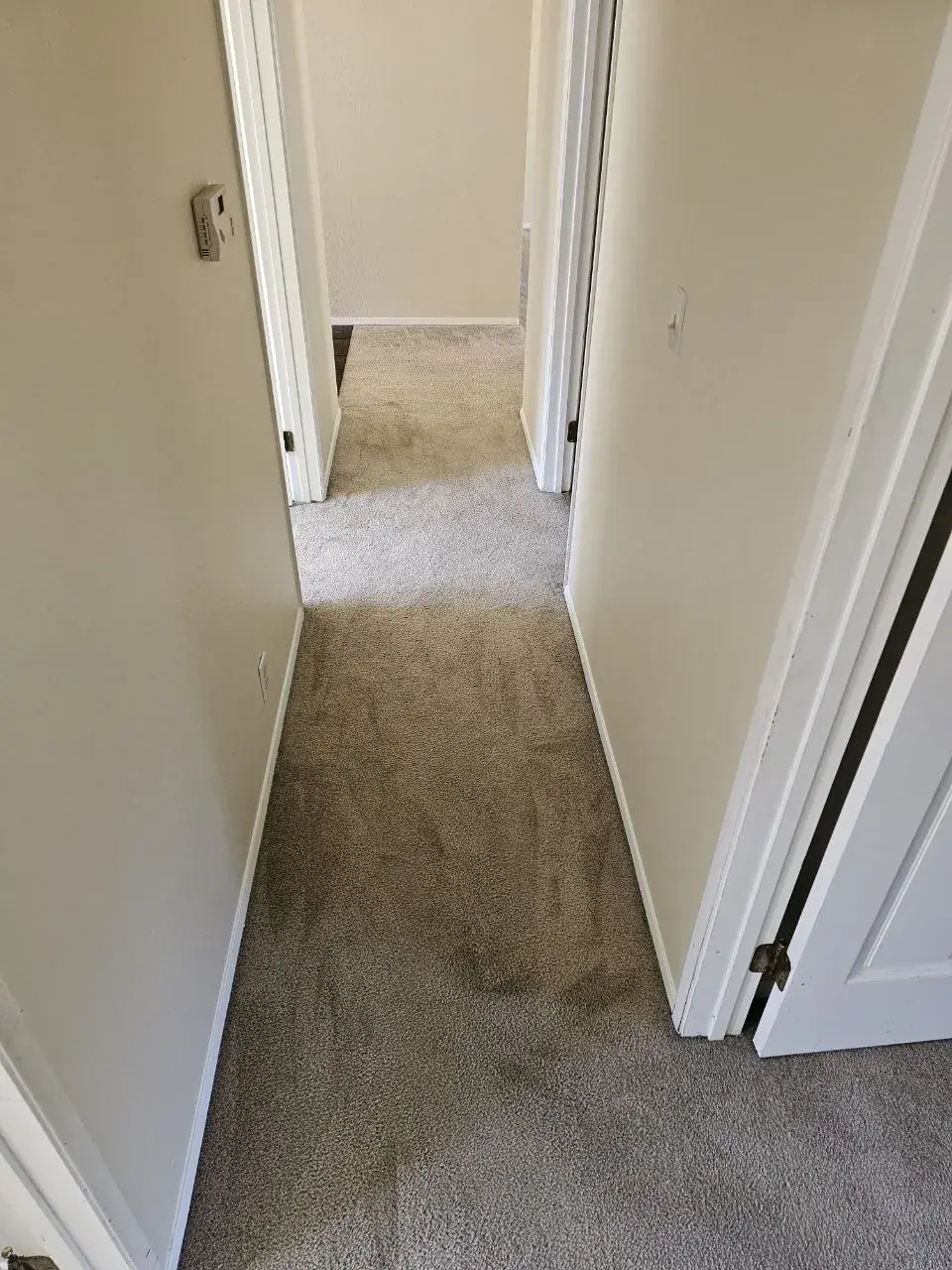 After cleaning, same spot: Upstairs hallway, vacant rental