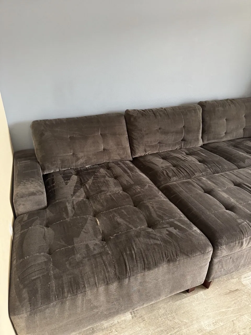 After cleaning, same spot: Sectional seat cushion